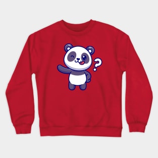 Cute Panda With Question Mark Cartoon Crewneck Sweatshirt